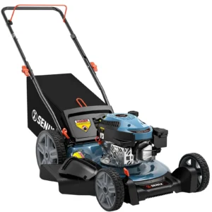 21-Inch 144cc Gas-Powered 4-Stroke Push Lawn Mower – 3-in-1 Steel Deck Mower with 6-Level Cutting Height and 1.7 Bushel Grass Bag