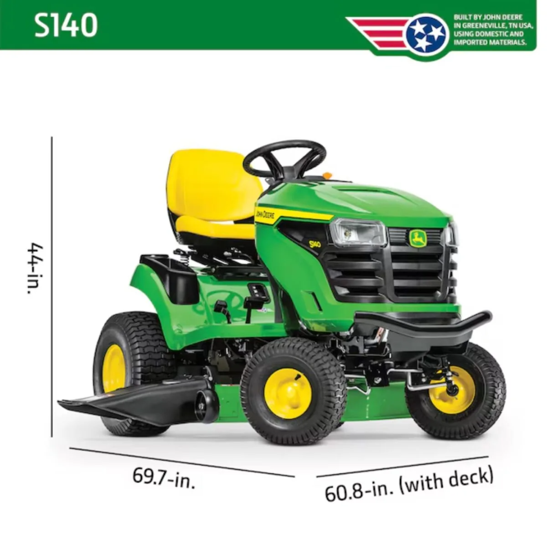 John Deere S140 48-Inch Riding Lawn Tractor – 22 HP V-Twin Hydrostatic Lawn Mower - Image 5