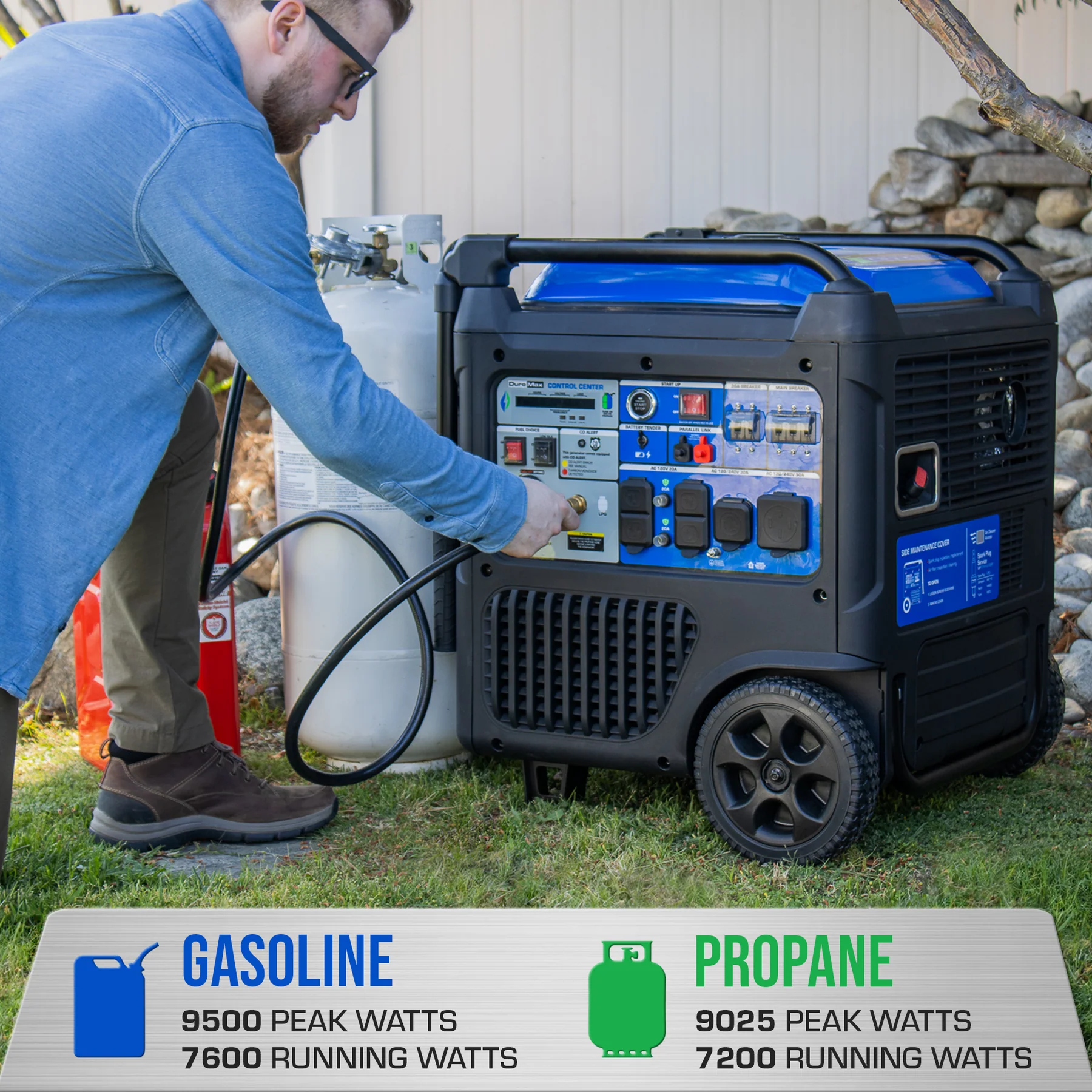 DuroMax 9,500 Watt Portable Dual Fuel Inverter Generator – Quiet, Low THD - Image 5