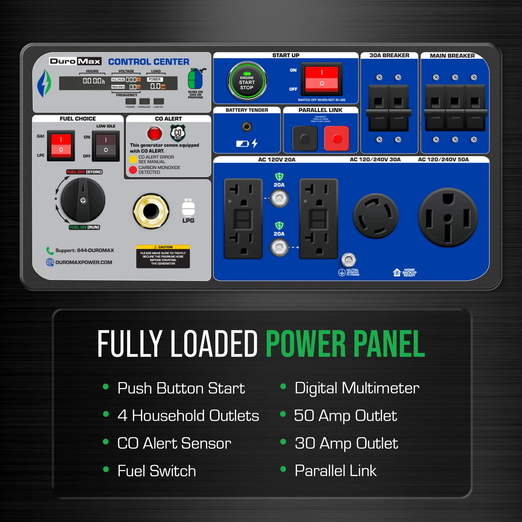DuroMax 9,500 Watt Portable Dual Fuel Inverter Generator – Quiet, Low THD - Image 6