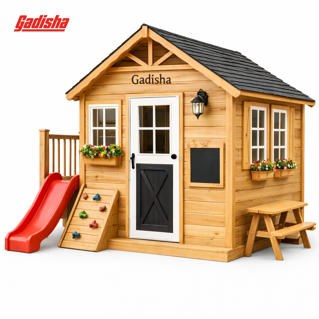 Gadisha Multi-Feature Elevated Wooden Playhouse
